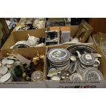 Five boxes of assorted china and glass and other sundry items to include a "Rustic Victorian