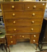 A mahogany chest of two short above three long drawers together with a matching five drawer