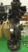 A large bronze effect resin figure of a Classical maiden