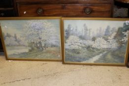 A. YOSIDA "Small Village Amongst Trees", watercolour, signed lower left, together with K.