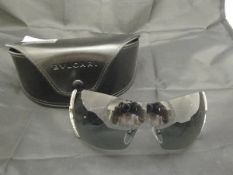 A pair of ladies Bvlgari sunglasses in case with polishing cloth