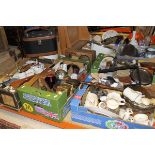 Four boxes of sundry china, glass, ornaments, etc,