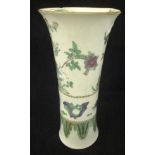 A 19th Century Chinese famille-vert vase of waisted form with flared rim,