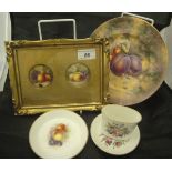 A collection of thirteen Royal Worcester porcelain cabinet pieces,