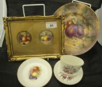 A collection of thirteen Royal Worcester porcelain cabinet pieces,