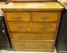 A Victorian walnut chest of drawers,