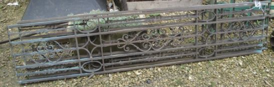 A pair of bronze architectural railings CONDITION REPORTS Has verdigris, scratches,