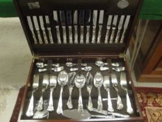 A canteen of silver plated "King's" pattern plated cutlery by Cooper Ludlam,