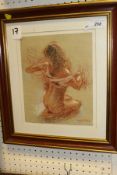 HAZEL SOAR "Study of girl", pastel, signed lower right,