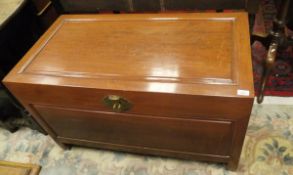 A 20th Century Chinese camphor wood lined coffer/blanket box in the oriental taste