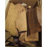 A box containing various crocodile skins