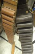 A one off bespoke brown leather four-bore cartridge belt with shoulder straps made by Nigel of