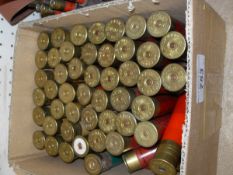 A box of live 8-gauge cartridges including Eley-Kynoch, Remington Industrial,