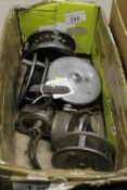 WITHDRAWN - A collection of five fishing reels to include four fly reels by Carter, Milwards,