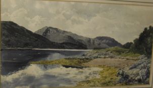A H WALKER "Loch Leven and Ben Vair", watercolour study, signed, titled and dated 1947 lower left,