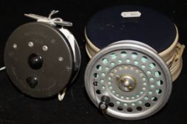 WITHDRAWN - A Hardy "Marquis" #8/9 Trout fly reel complete with spare spool and makers pouch.