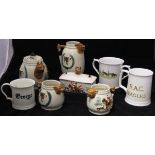 A Price Kensington teawares part tea set the teapot spout desorated as a foxhead and the handle as