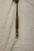 A Sharpes "Featherweight" two piece split cane Trout fly rod in cloth bag 8' 6"