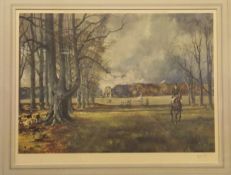 AFTER MICHAEL LYNE "The Beaufort Hunt at Gloucester Lodge", colour print by Frost & Reed,