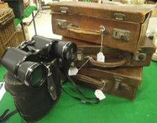 A leather and brass mounted gun case,