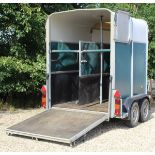 An Ifor Williams Trailers HB505 twin axle horsebox together with a hay rack CONDITION