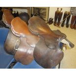 Three felt backed general purpose saddles,