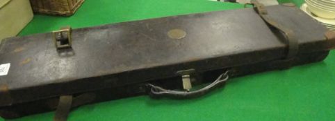 A Holland & Holland leather motor case with brass escutcheon,