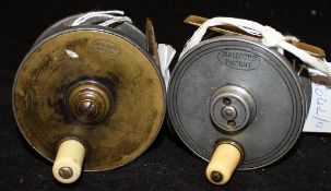 WITHDRAWN - A Mallock three inch diameter "Sun and Planet" patent trout fly reel with brass face