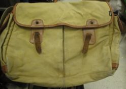 A canvas and leather game bag by Liddesdale of Newcastleton