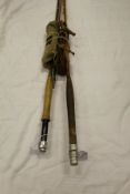 A Hardy "Featherweight Perfection" two-piece split cane trout fly rod, with a spare tip,