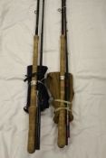 Two Bruce & Walker three-piece salmon fly rods,