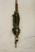 A Hardy "The County" two-piece split cane spinning rod,