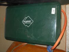 A Higear camping gas cooker, a folding fishing seat, landing net, folding stool,