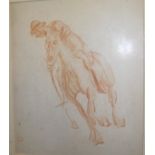 JOHN SKEAPING "The Polo Match", charcoal watercolour, signed bottom left,