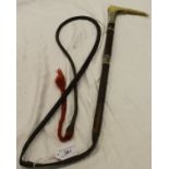 A Swaine & Adeney gentleman's riding crop with silver collar and silver mounts,