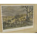 AFTER LIONEL EDWARDS "VWH 1927" hunting scene colour print signed in pencil bottom left