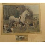 AFTER FRANK STONELAKE "The Duke of Beaufort with Hounds", colour print,
