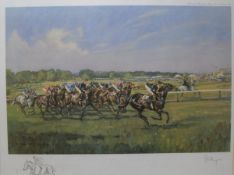 AFTER JOHN KING "The Derby 1968" colour print signed in pencil lower right together with After John