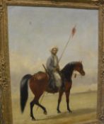 CONTINENTAL SCHOOL "Study of an Eqyptian Horseman upon a brown Arab horse,