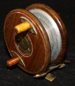 A 4" diameter wooden starback with slater latch and a patent lever spool brake