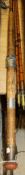 A Hardy Bros Palakona "The Wye" three piece split cane rod,