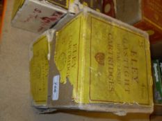 Two boxes of 25 4-gauge Eley gas tight metal lined cartridges,