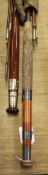 A Hardy three-piece greenheart trout fly rod with spare tip,