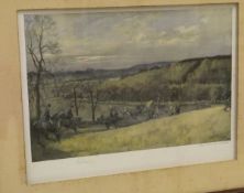 AFTER LIONEL EDWARDS "The North Warwickshire", a study of huntsmen and hounds in a landscape,