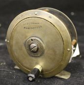 WITHDRAWN - A Lucas "Hercules" style plate wind fishing reel bearing the name Mitchells of