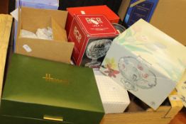 A box and contents of various boxed glassware and crystal to include Royal Brierley, Dartington,