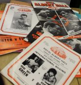 A collection of various boxing programmes including Dave Boy Green v Ramiro Bolanos,