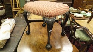 An early 20th Century mahogany framed dressing stool,