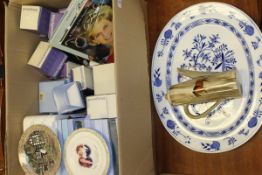 A box of various Wedgwood china wares to include plates, dishes, etc (boxed),