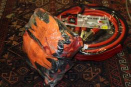 A bag of Size 10 high vis rubber palmed gripper gloves and a pair of Neilsen 6m heavy duty jump